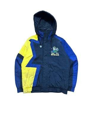 Vintage 90s Notre Dame Fighting Irish Apex One Hooded Puffer Jacket